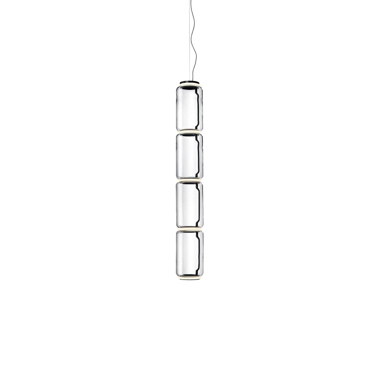 Cylindrical Glass Pendant Light ∅ 7.1″ x H 52.8″ / Dia 18cm x H 128cm / Warm Light Pendant light