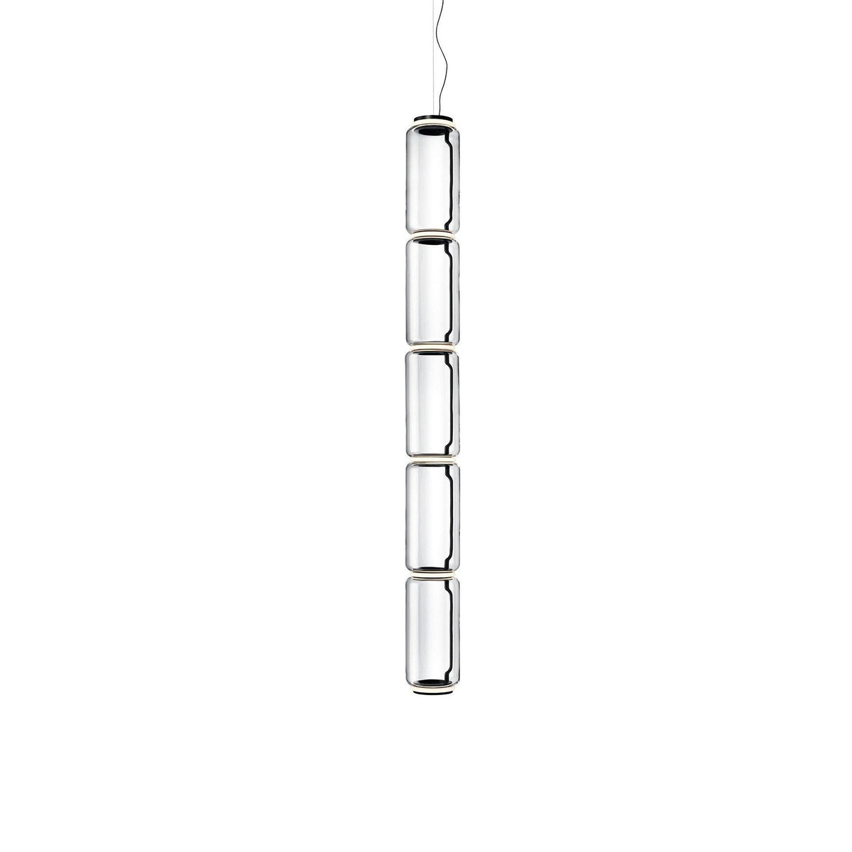 Cylindrical Glass Pendant Light ∅ 7.1″ x H 66″ / Dia 18cm x H 160cm / Warm Light Pendant light