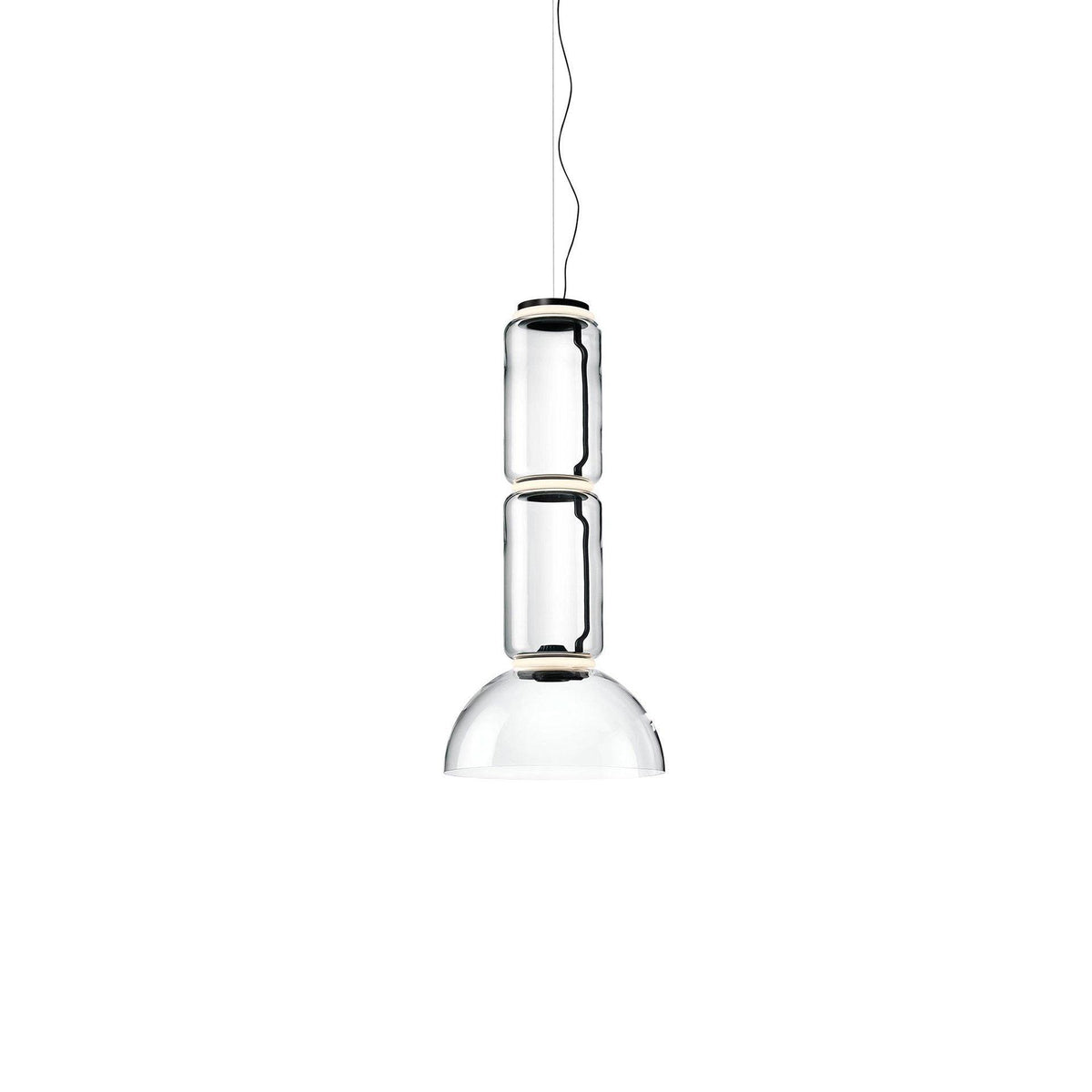 Cylindrical Glass Pendant Light ∅ 15.8″ x H 33.5″ / Dia 40cm x H 85cm / Warm Light Pendant light