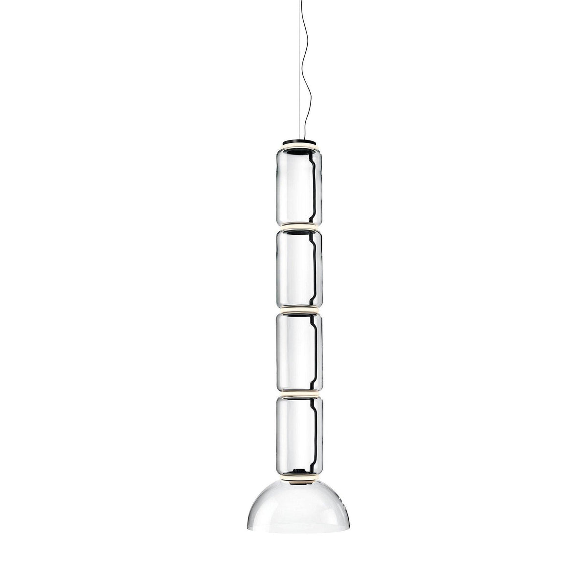 Cylindrical Glass Pendant Light ∅ 15.8″ x H 58.7″ / Dia 40cm x H 149cm / Warm Light Pendant light