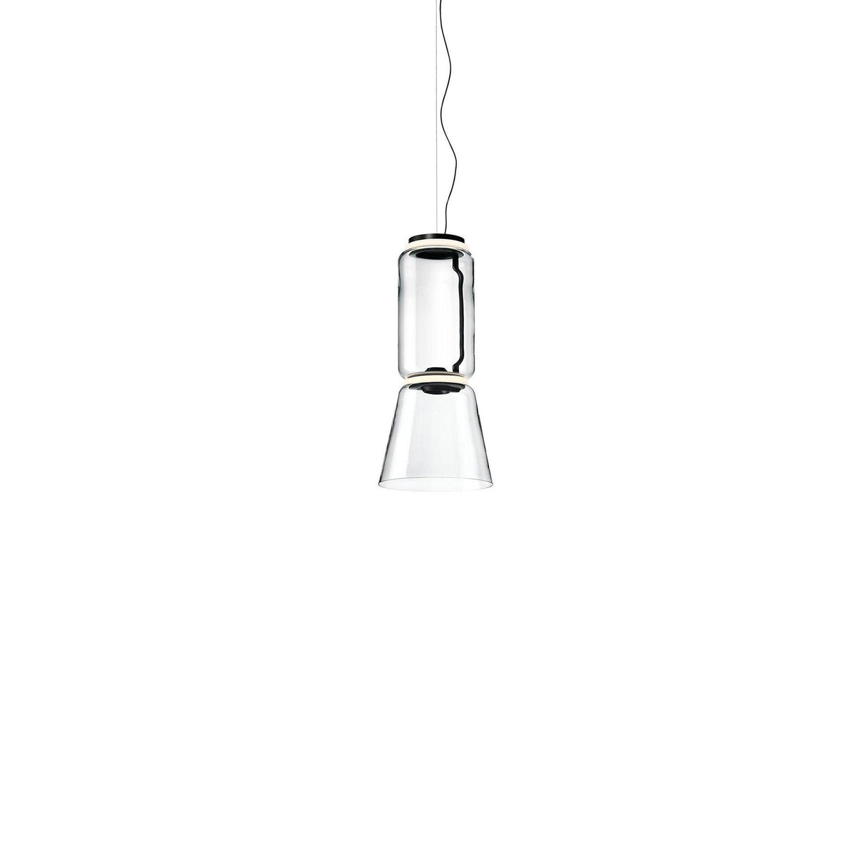 Cylindrical Glass Pendant Light ∅ 11″ x H 22″ / Dia 26cm x H 57cm / Warm Light Pendant light