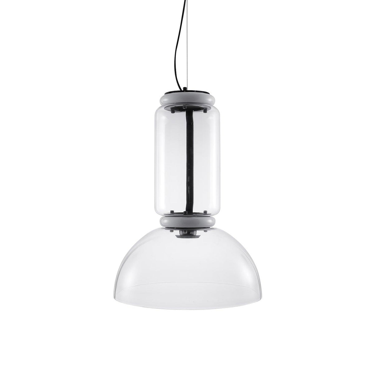 Cylindrical Glass Pendant Light ∅ 15.8″ x H 20.9″ / Dia 40cm x H 53cm / Warm Light Pendant light