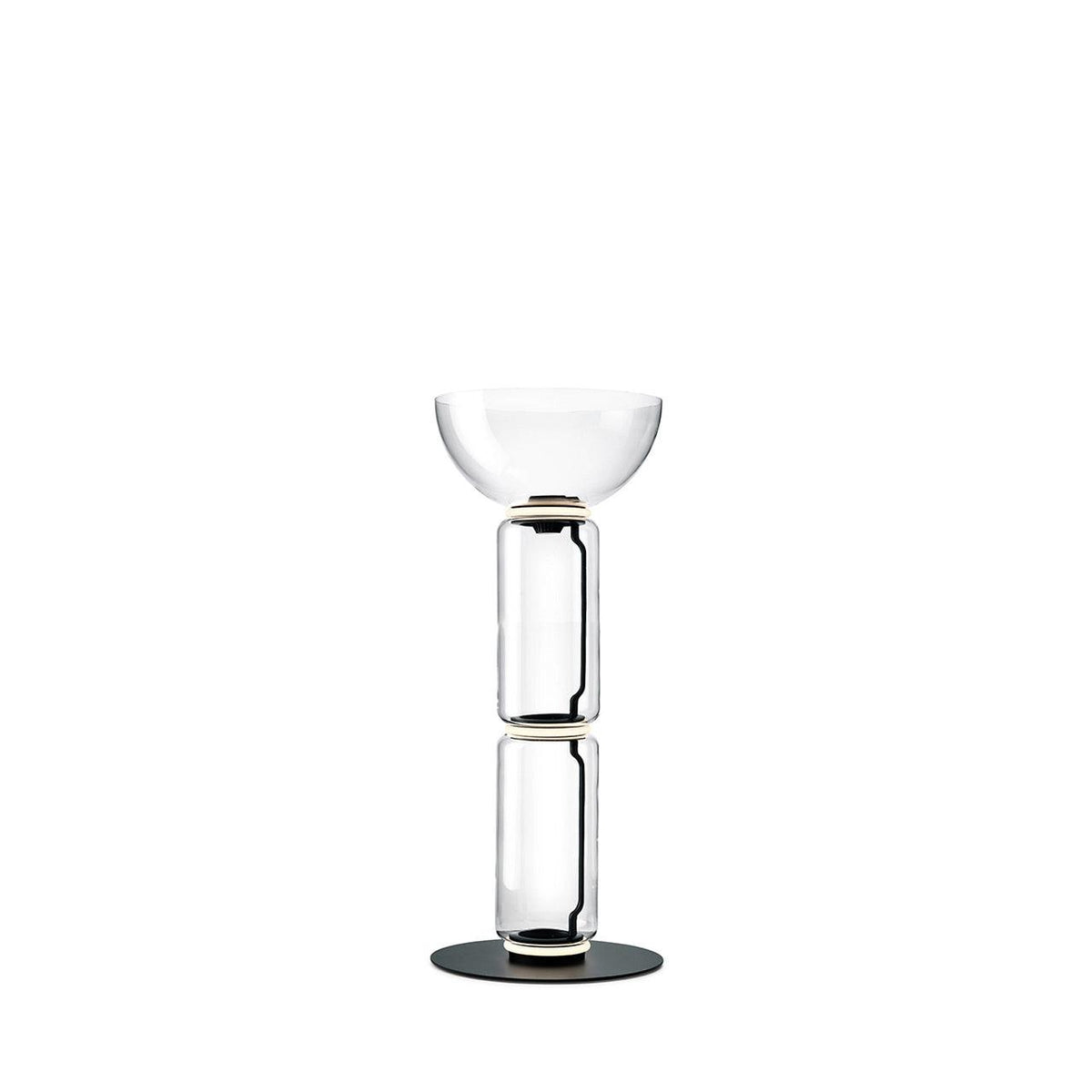 Bamboo Glass Floor Lamp ∅ 15.7″ x H 34.2″ / Dia 40cm x H 87cm / Clear + Black / US Plug Floor lamp