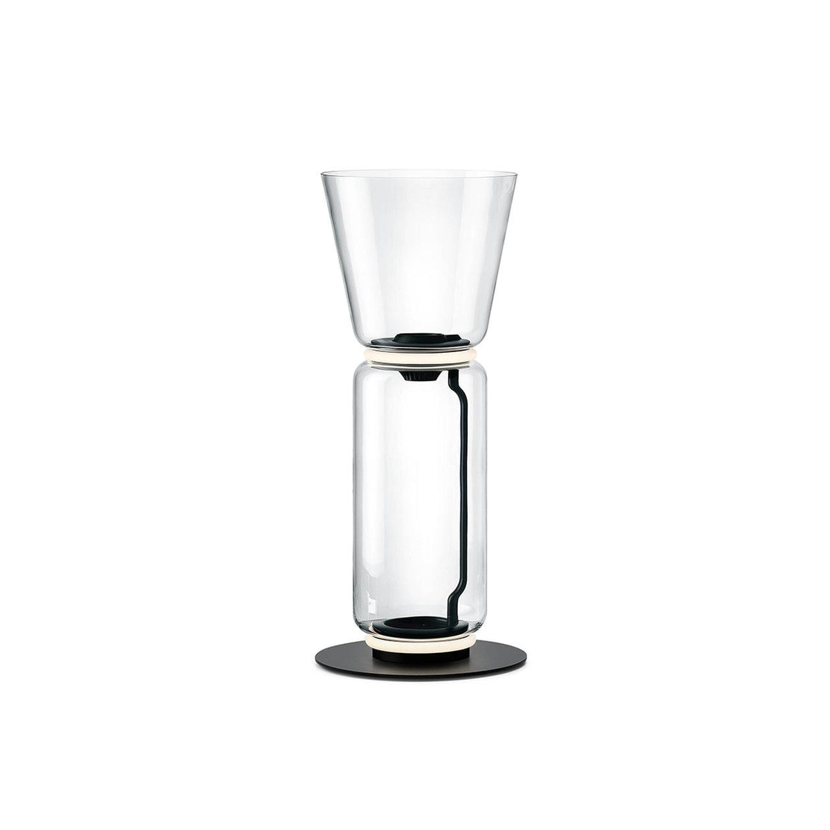 Bamboo Glass Floor Lamp ∅ 11″ x H 22.4″ / Dia 28cm x H 57cm / Clear + Black / US Plug Floor lamp