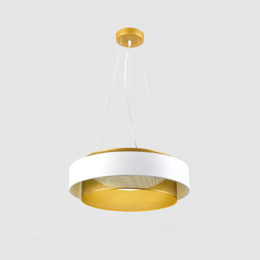 Nolan Pendant Light ∅ 15″ x H 5.9″ / Dia 38cm x H 15cm / Gold + White / Warm light Pendant light