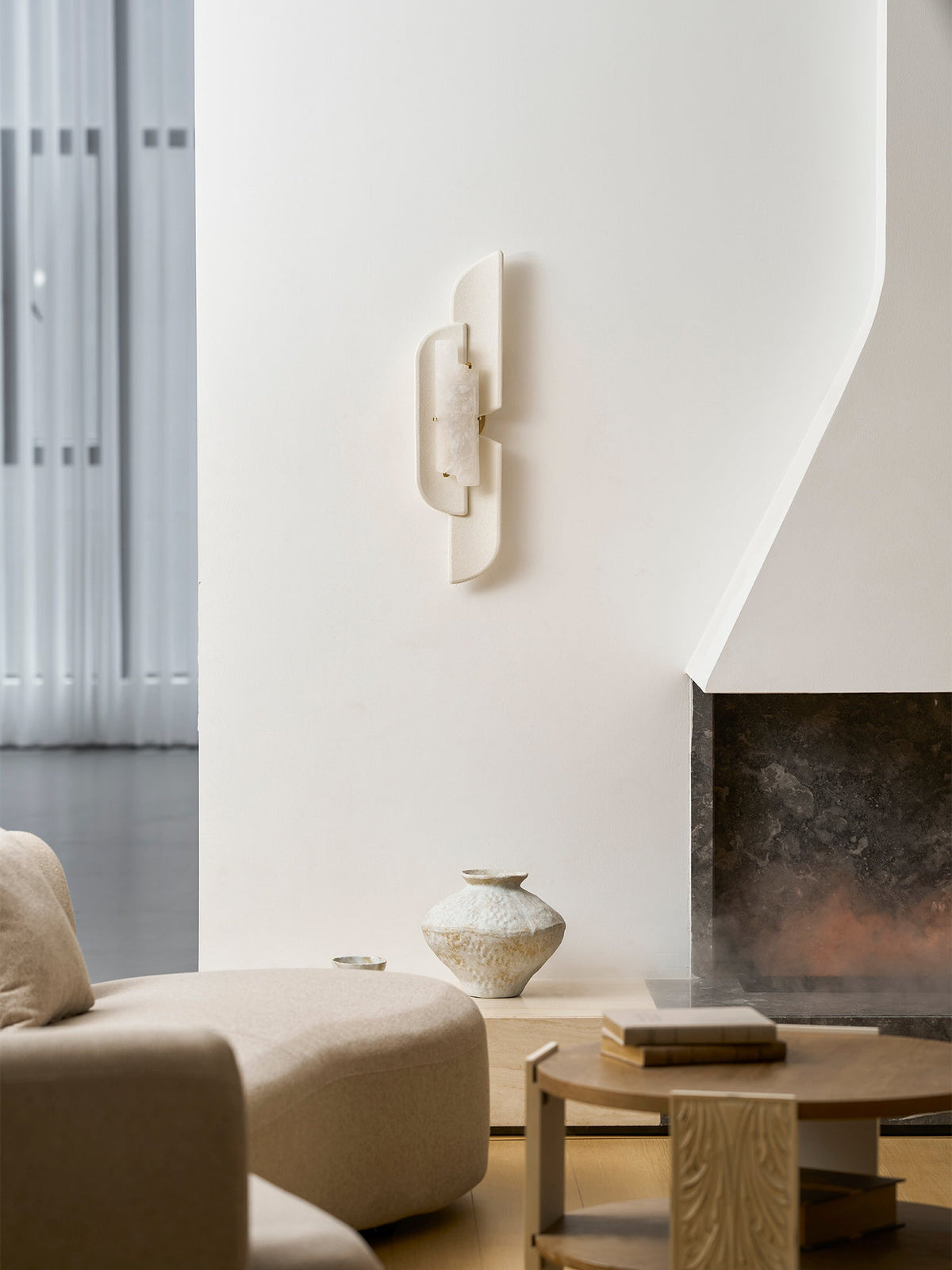 Sculpted Alabaster Wall Sconce