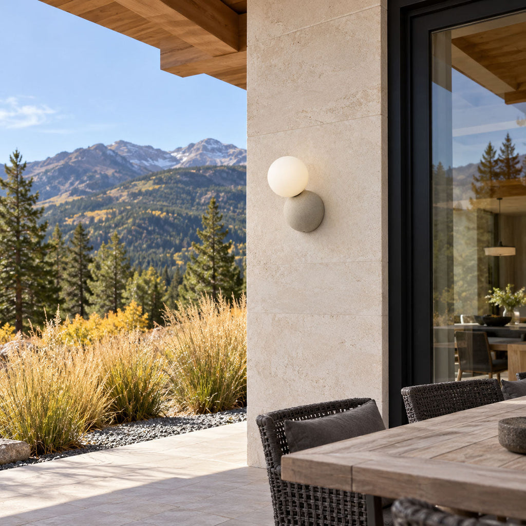 Ombrine Micro-Cement Outdoor Wall Sconce