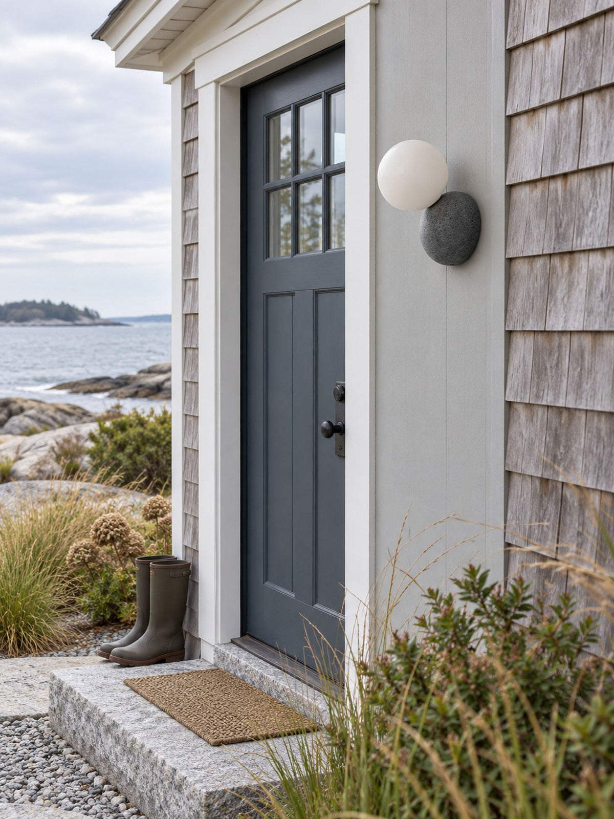 Ombrine Micro-Cement Outdoor Wall Sconce