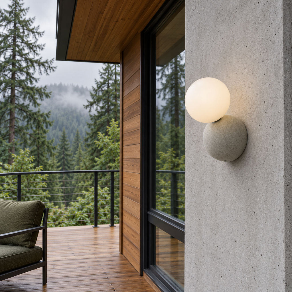 Ombrine Micro-Cement Outdoor Wall Sconce
