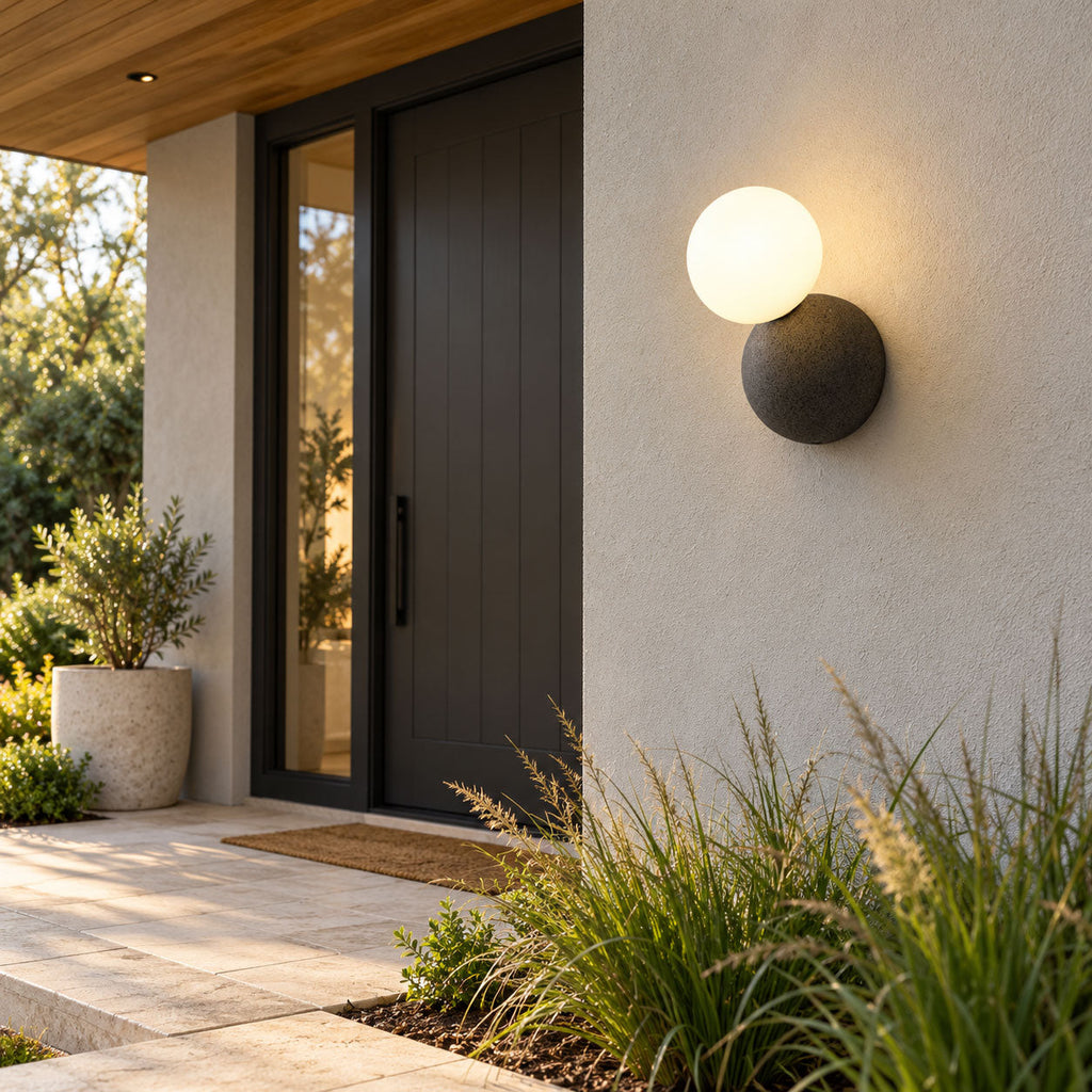 Ombrine Micro-Cement Outdoor Wall Sconce