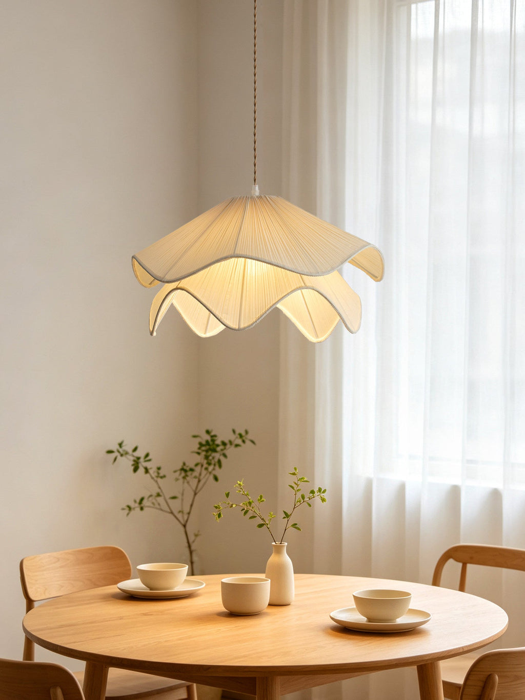 Ondulie Ruffle Fabric Pendant Light