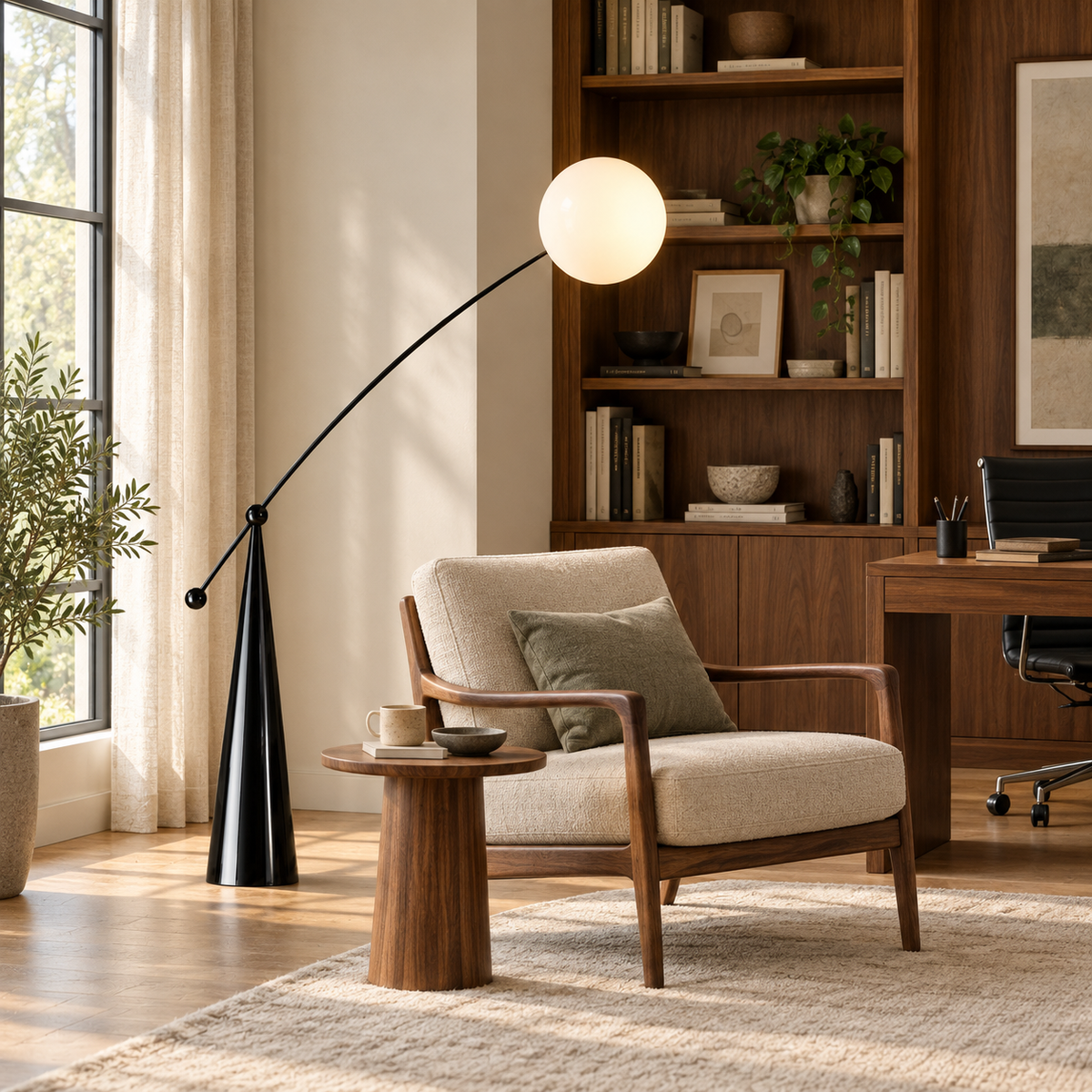 Opal Arc Floor Lamp