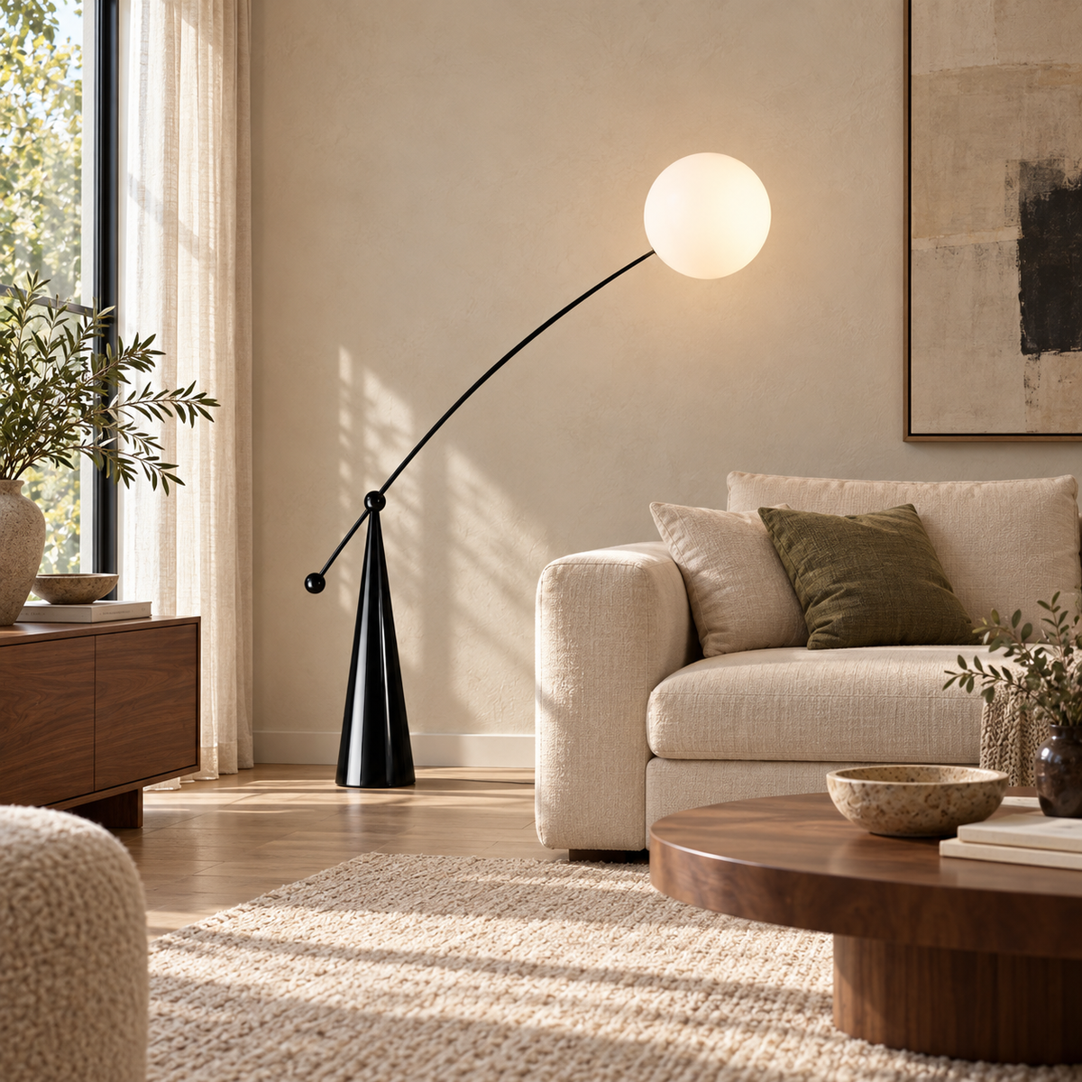 Opal Arc Floor Lamp