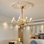 Opulent Pearl Crystal Chandelier
