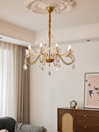 Opulent Pearl Crystal Chandelier