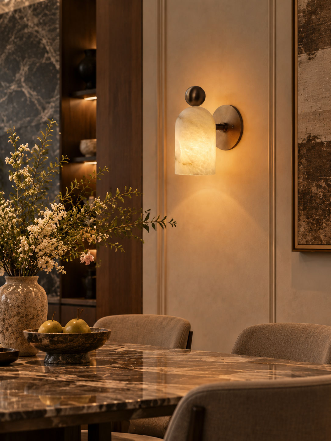 Orbit Alabaster Wall Sconce