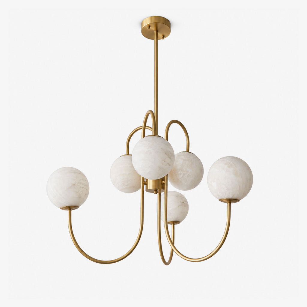 Orbita Alabaster Globe Chandelier