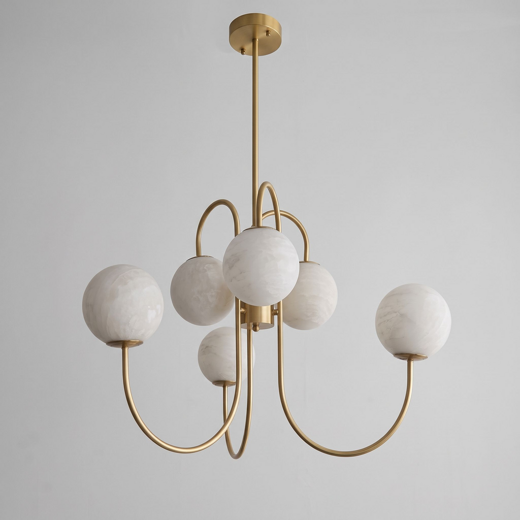 Orbita Alabaster Globe Chandelier