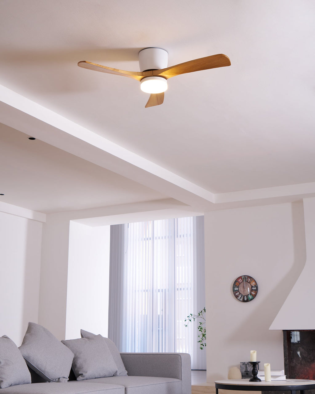 Nordic Wooden Ceiling Fan Light