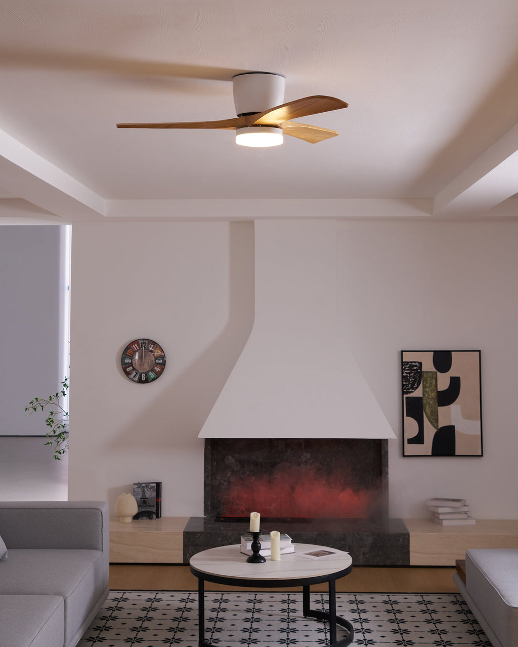 Nordic Wooden Ceiling Fan Light