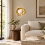 Organic Gilded Pebble Alabaster Sconce