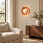 Organic Gilded Pebble Alabaster Sconce