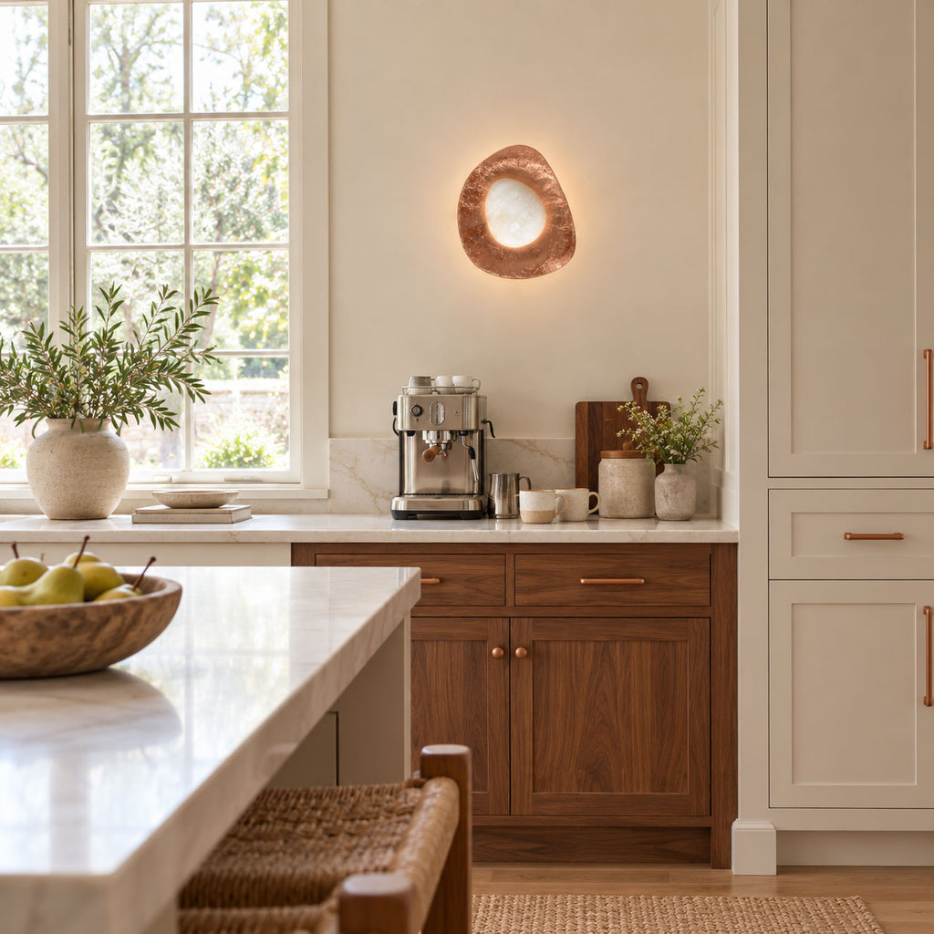 Organic Gilded Pebble Alabaster Sconce