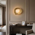 Organic Gilded Pebble Alabaster Sconce