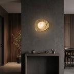 Organic Gilded Pebble Alabaster Sconce