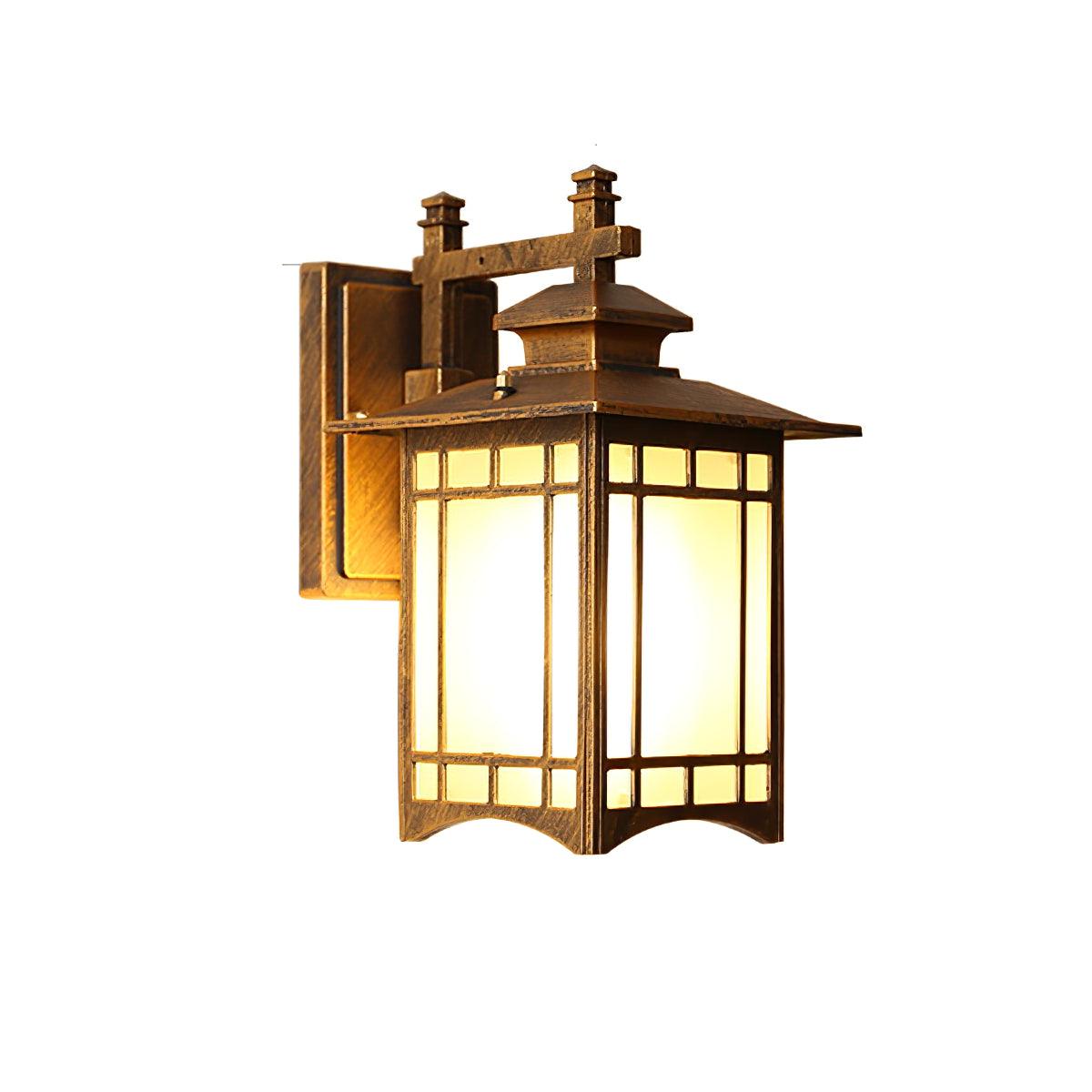Orm House Outdoor Wall Light L 7.1″ x W 9.4″ x H 13.4″ / L 18cm x W 24cm x H 34cm / Bronze & White Wall lamp