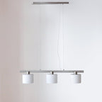 Oron Pendant Light L 35.4″ x H 7.1″ / L 90cm x H 18cm / Chrome + White Pendant light