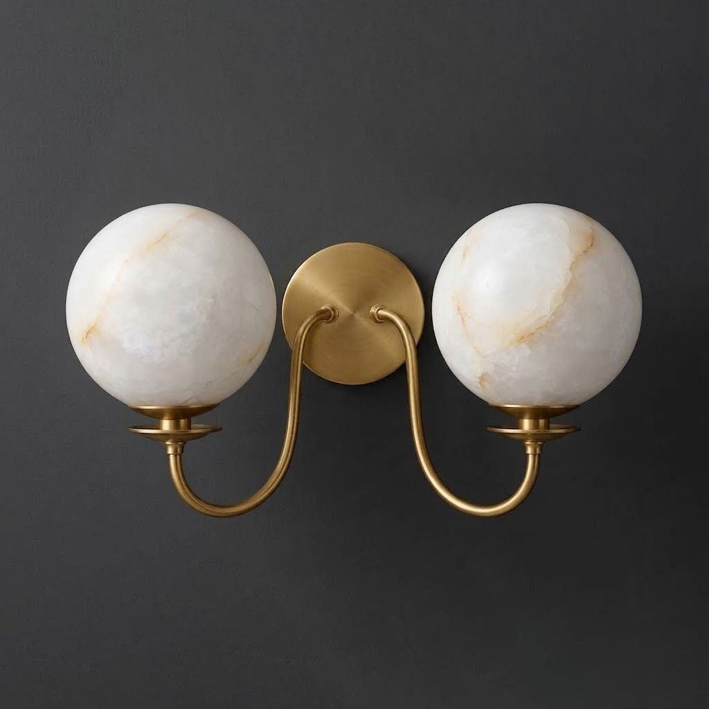 Orsella Double Alabaster Globe Wall Sconce