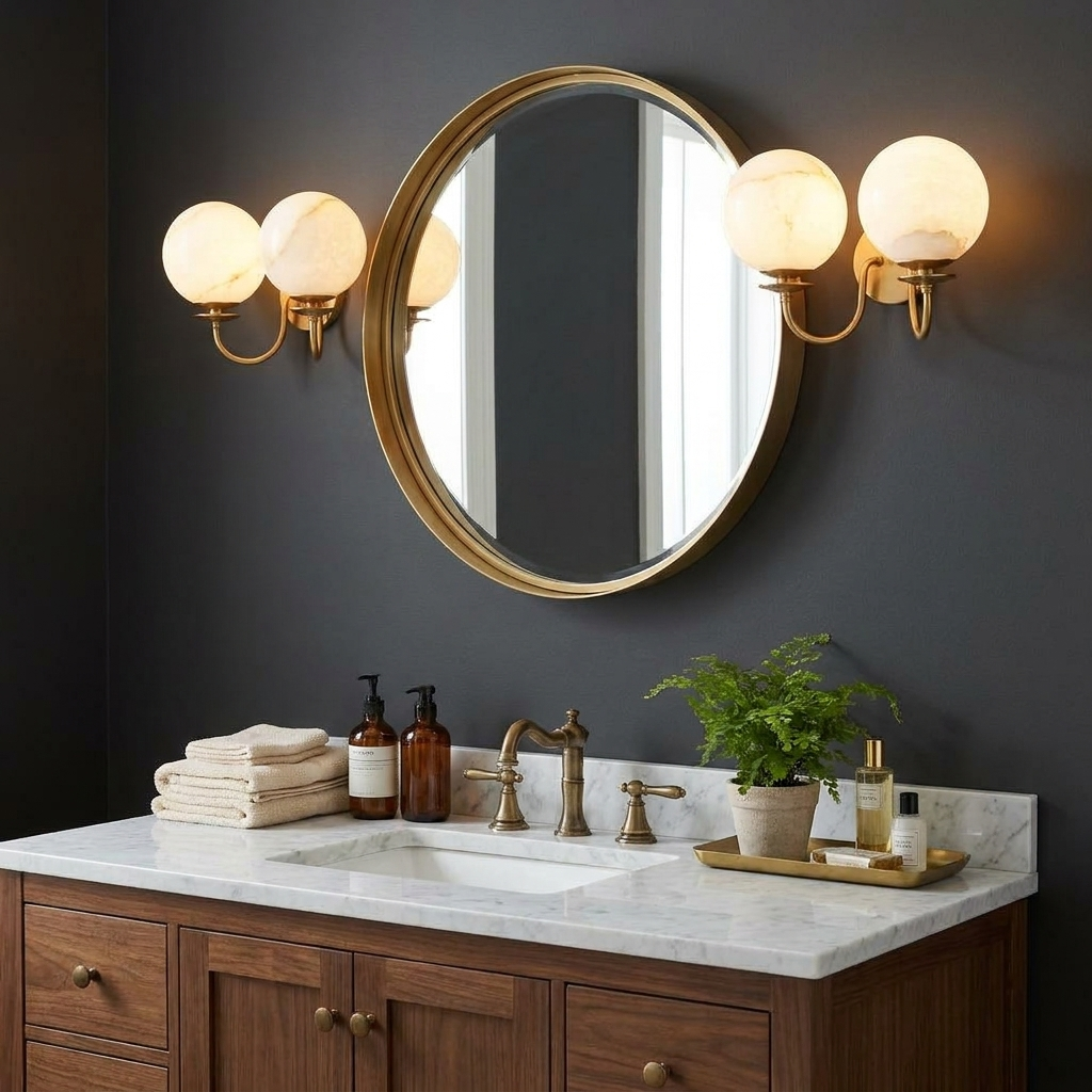 Orsella Double Alabaster Globe Wall Sconce