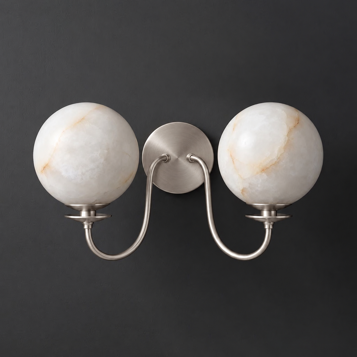 Orsella Double Alabaster Globe Wall Sconce