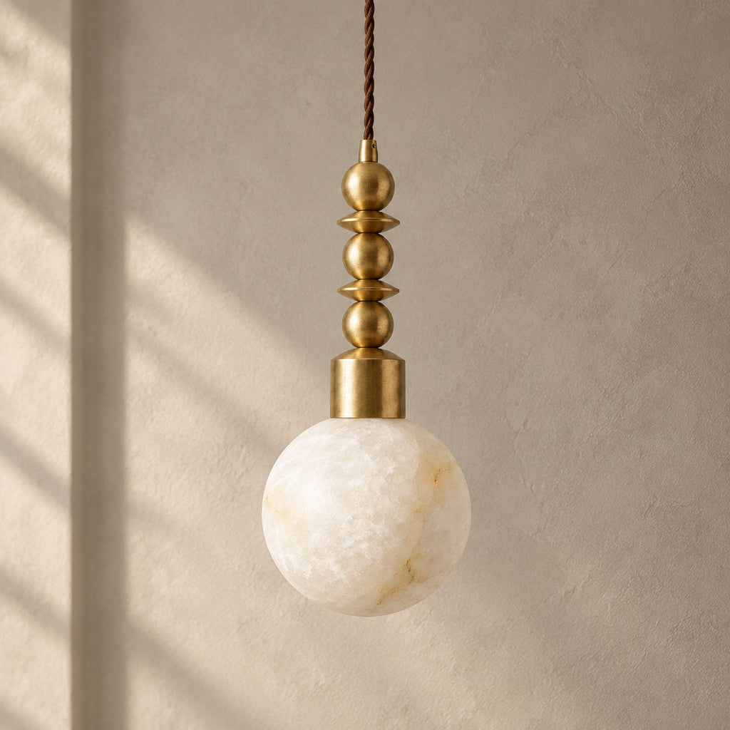 Orvelle Alabaster Beaded Pendant Light