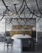 Orvyn Leather Arc Chandelier