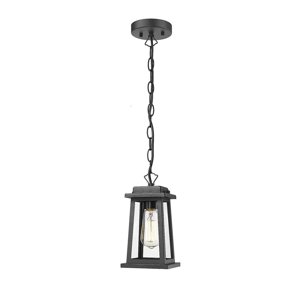 Outdoor Lantern Pendant Lamp ∅ 5.1″ x H 9.1″ / Dia 13cm x H 23cm / Black Pendant light