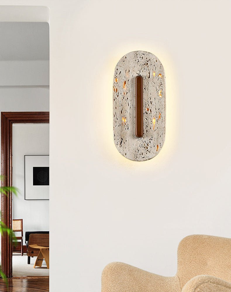 Ovale Travertine Wall Lamp