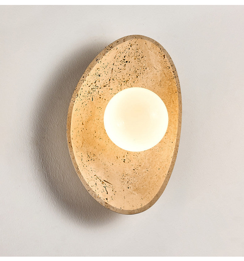 Ovella Travertine Pebble Wall Sconce