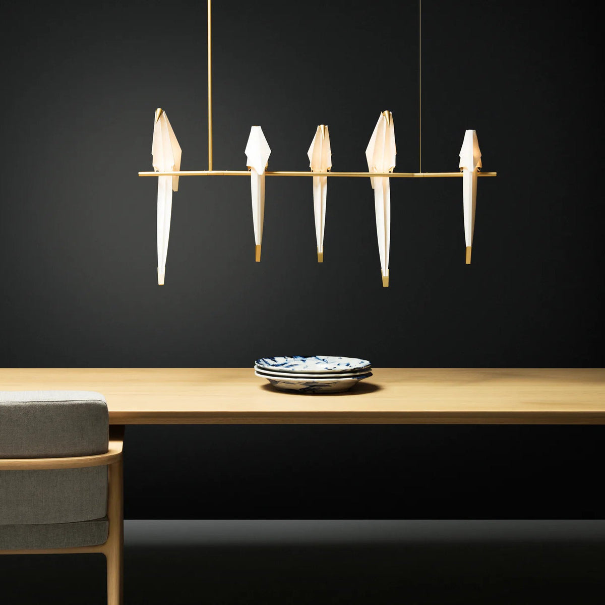 Paper Crane Bird LED Chandelier