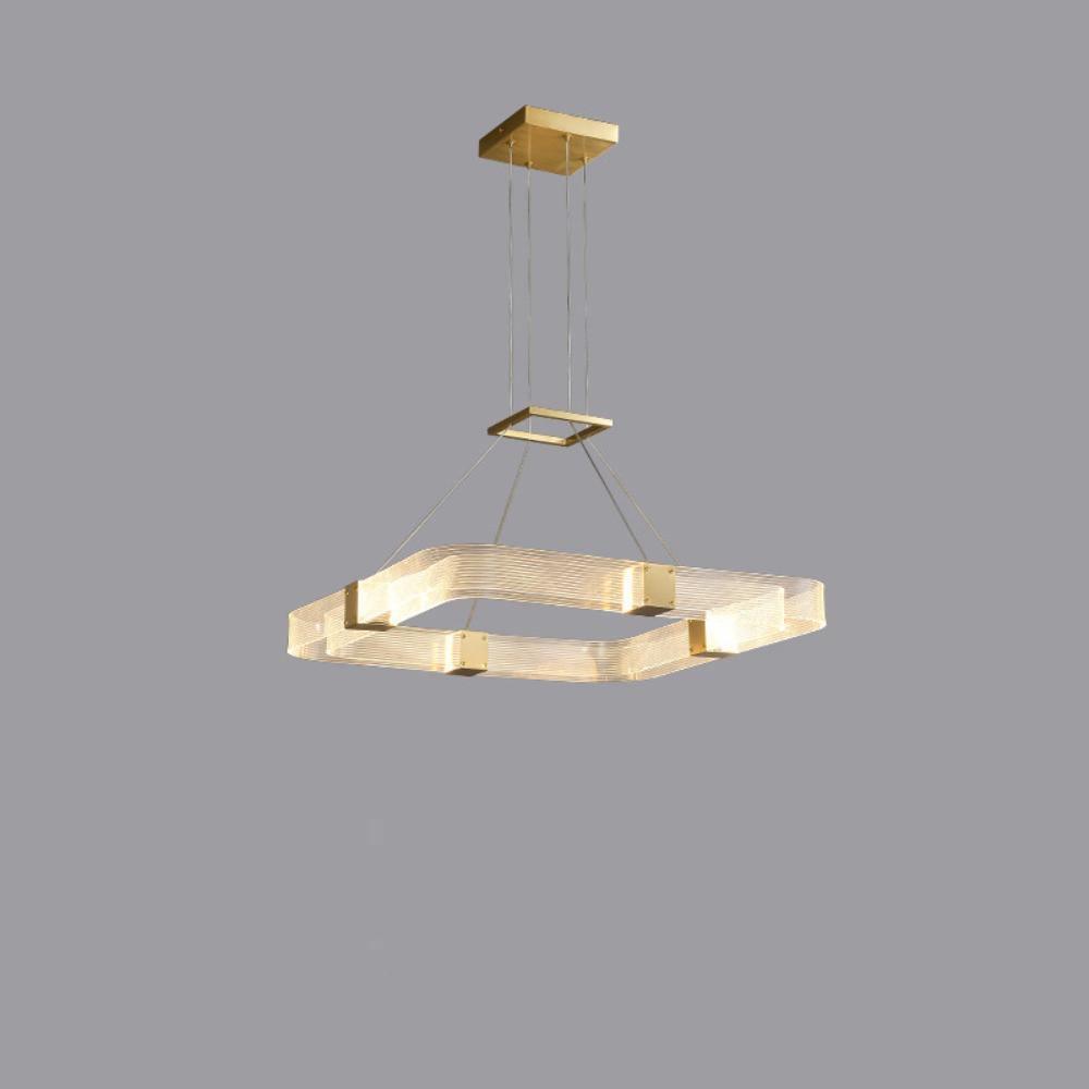 Parallel LED Chandelier ∅ 19.7″ x H 2″ / Dia 50cm x H 5cm / Square / Warm white Chandelier