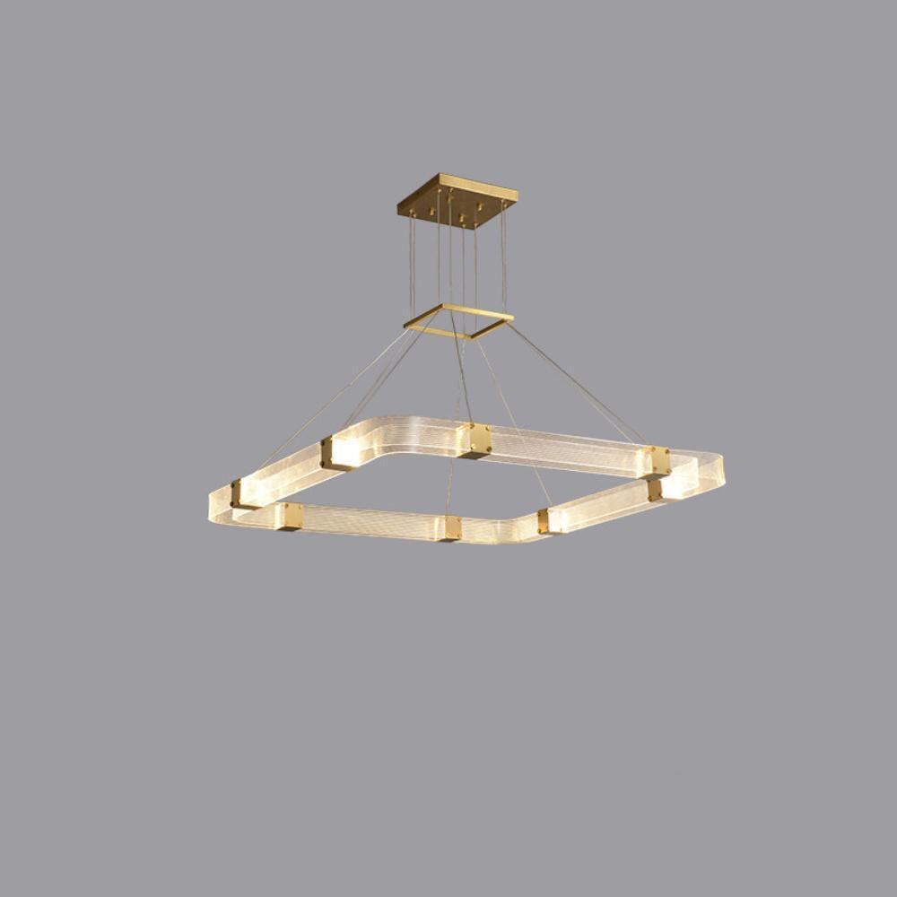 Parallel LED Chandelier ∅ 23.6″ x H 2″ / Dia 60cm x H 5cm / Square / Warm white Chandelier