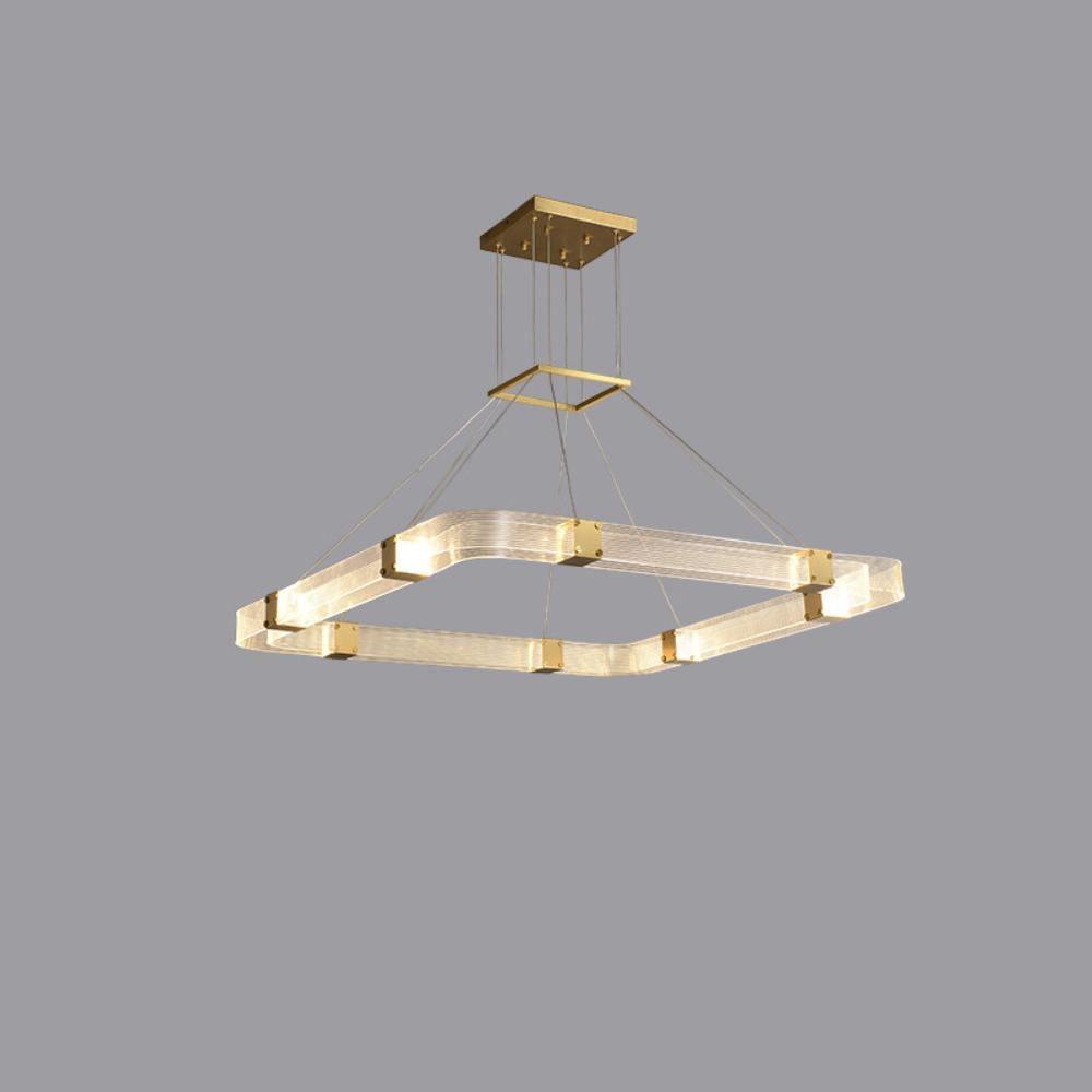 Parallel LED Chandelier ∅ 31.5″ x H 2″ / Dia 80cm x H 5cm / Square / Warm white Chandelier