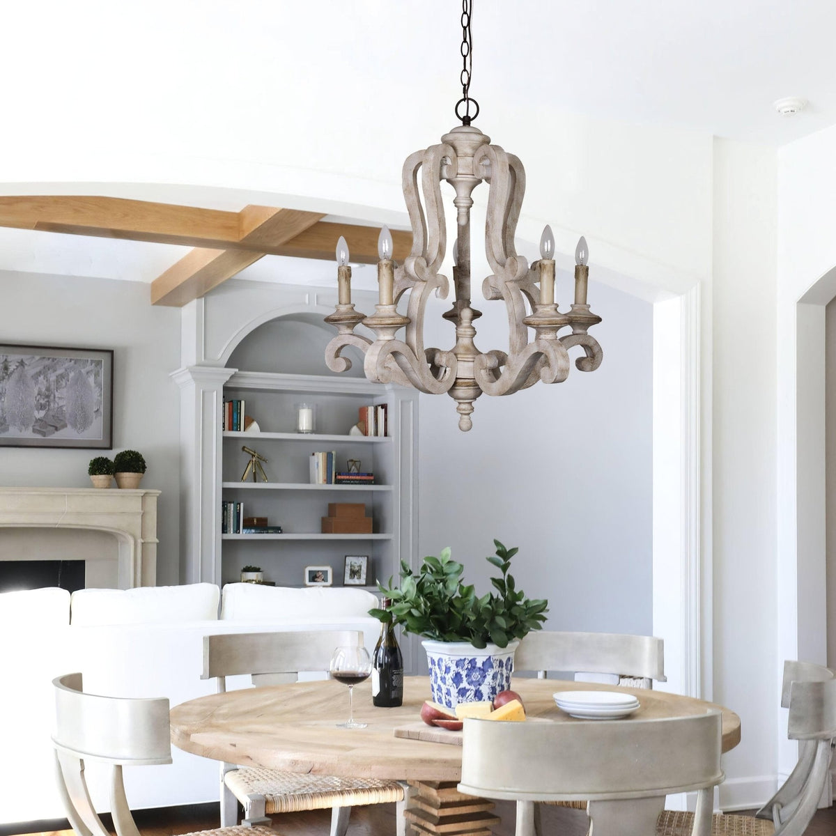 Parrotuncle Wooden Candle Chandelier