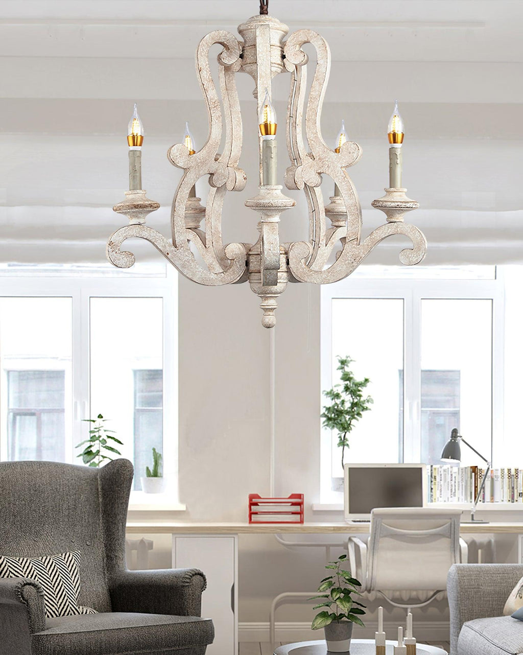 Parrotuncle Wooden Candle Chandelier