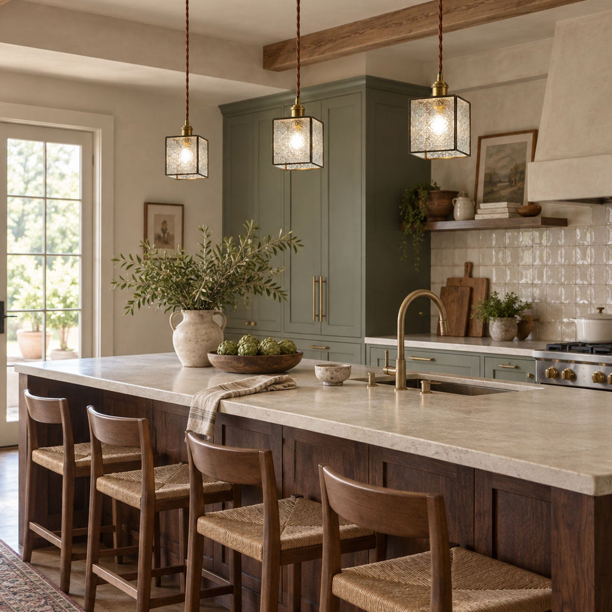 Patterned Glass Pendant Lamp