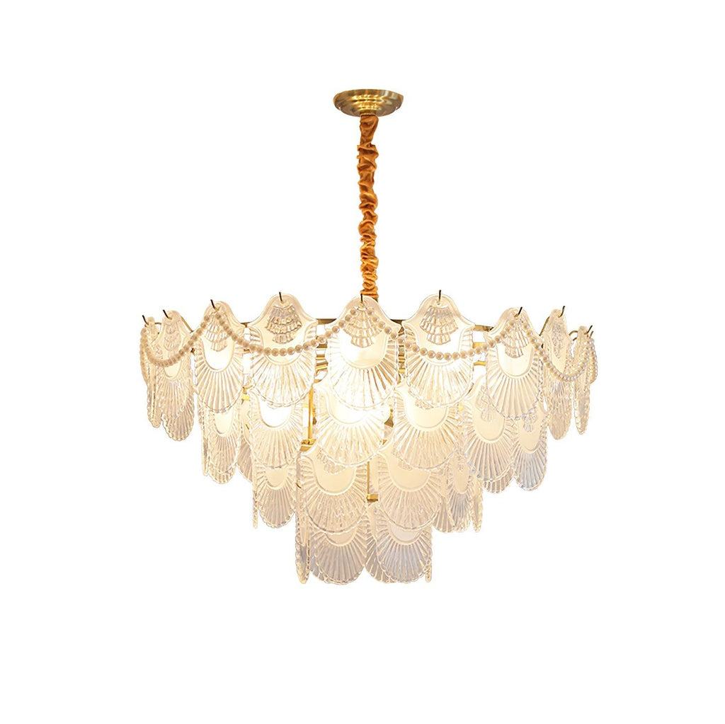 Pearl Glass Shell Chandelier