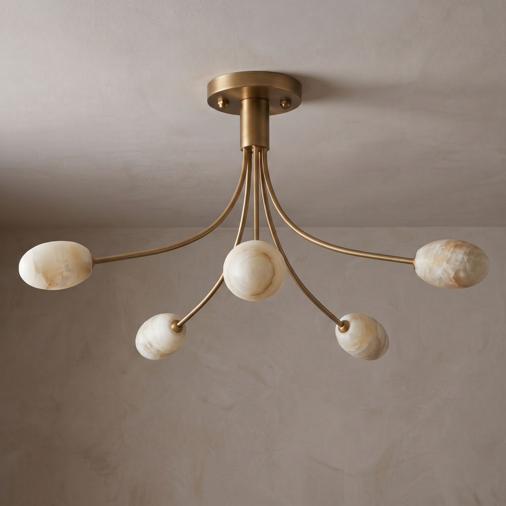 Pebrelle Alabaster Semi-Flush Ceiling Light