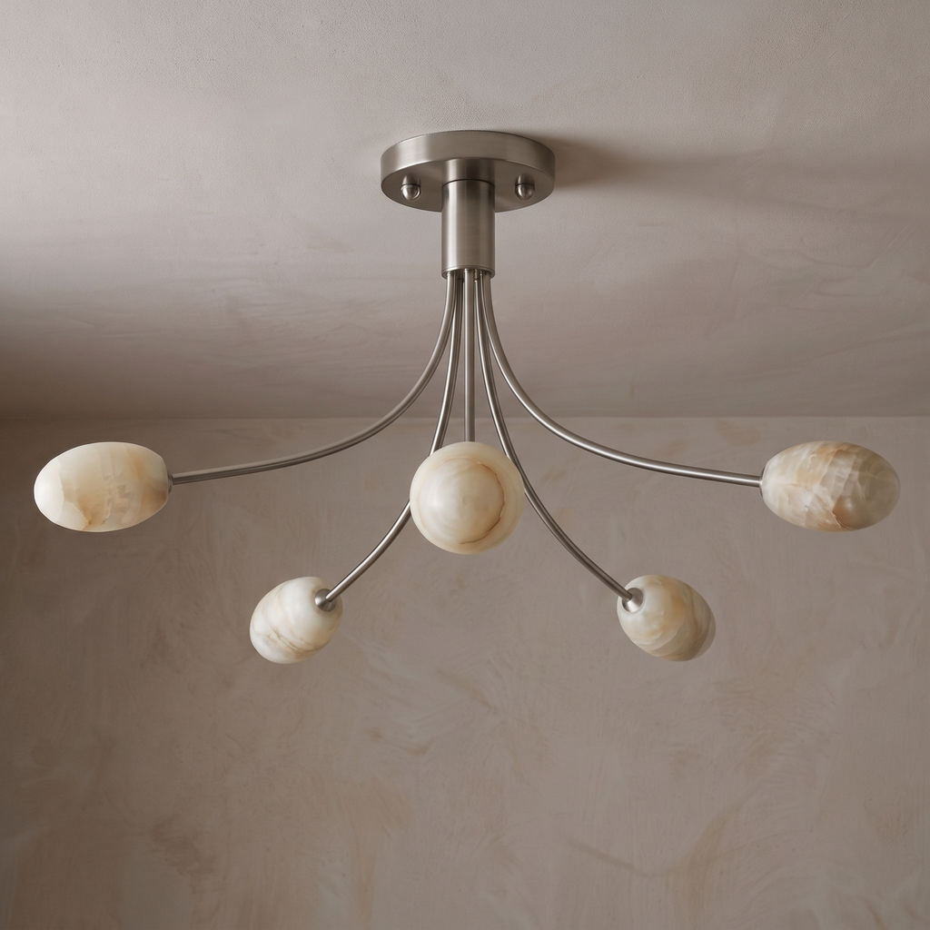 Pebrelle Alabaster Semi-Flush Ceiling Light