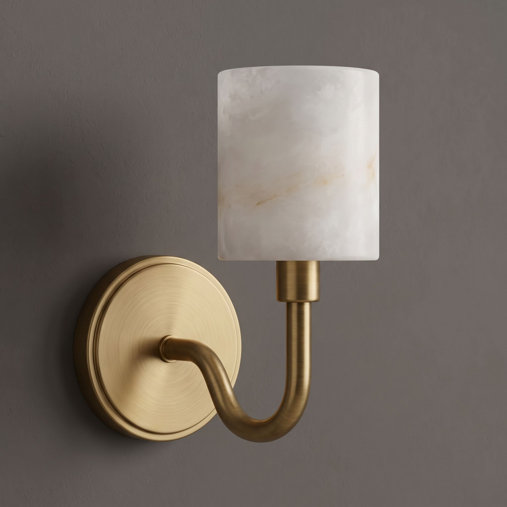 Pellarine Alabaster Cylinder Wall Sconce